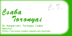 csaba toronyai business card